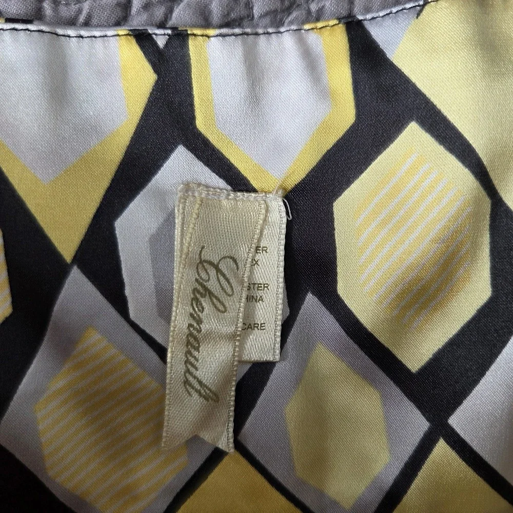 Chenault Womens Size 6 Skirt Satin Midi Geometric‎ Pleated Y2K Preppy Career
